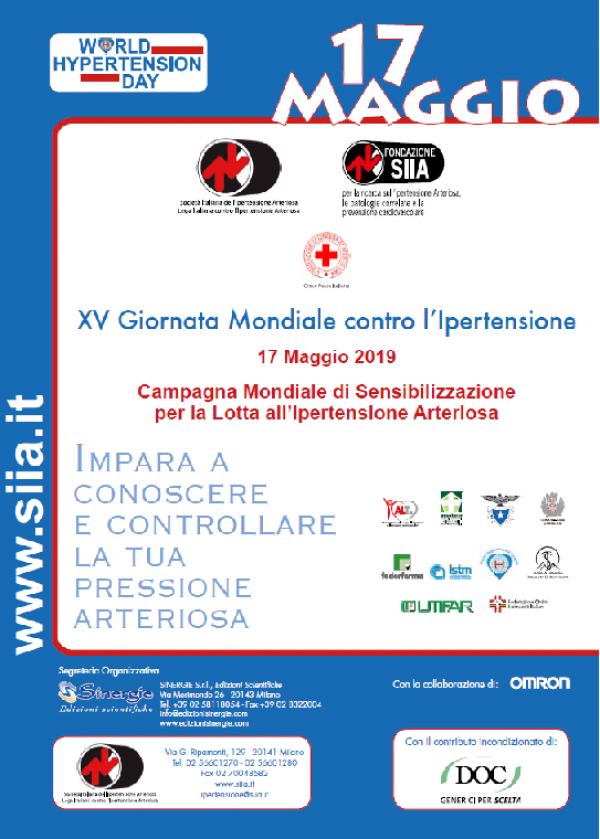 XV Giornata Mondiale contro l'Ipertensione - Venerdì 17 Maggio 2019