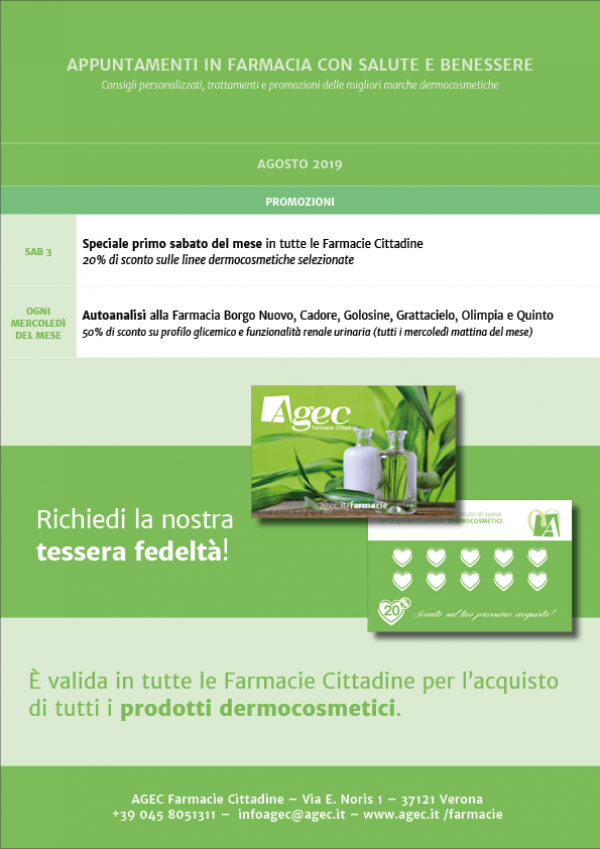 Salute e Benessere in Farmacia - Agosto 2019