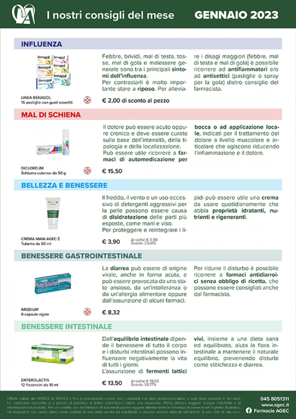 I consigli delle Farmacie AGEC - GENNAIO 2023