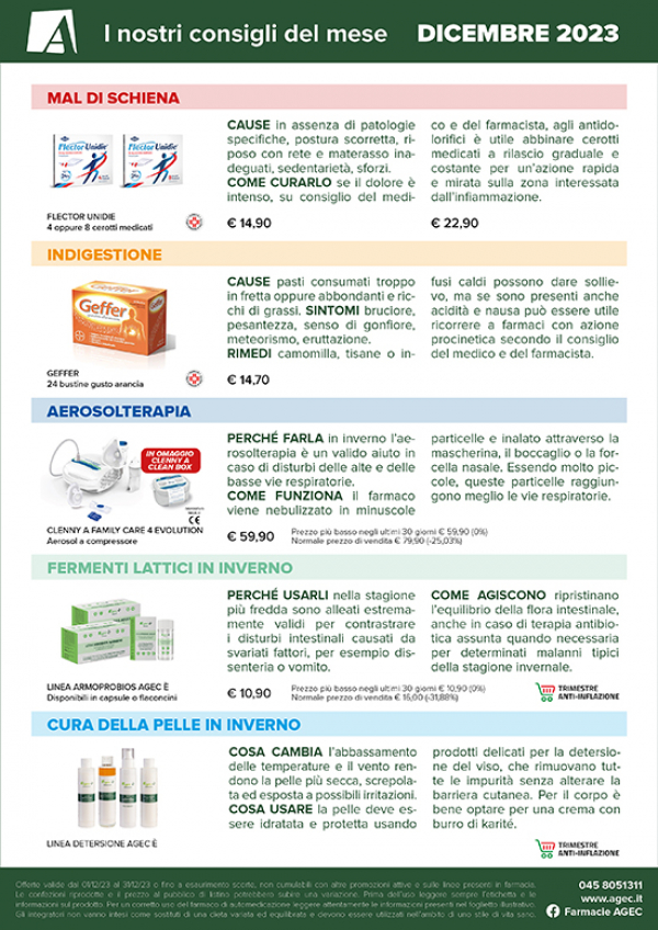 I consigli delle Farmacie AGEC - DICEMBRE 2023