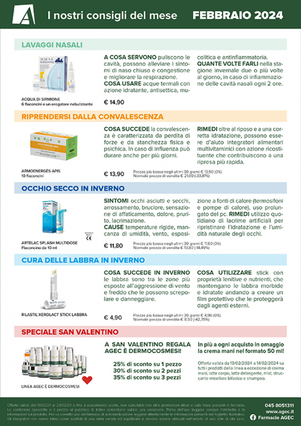 I consigli delle Farmacie AGEC - FEBBRAIO 2024