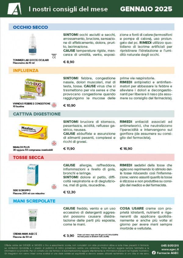 I consigli delle Farmacie AGEC - GENNAIO 2025